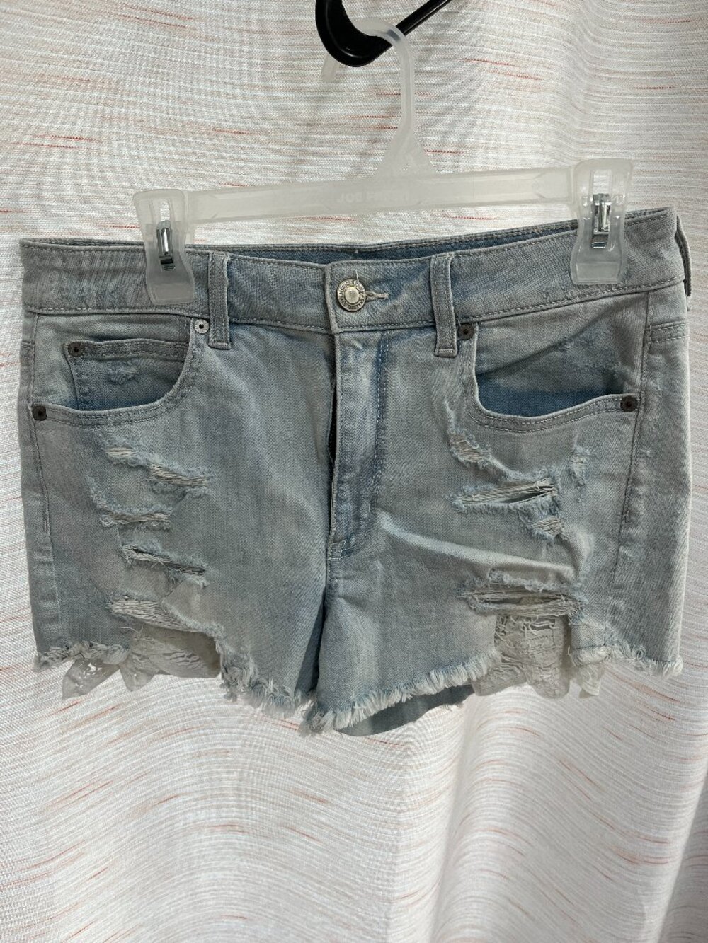 Large Light Blue Stretchy Jean Shorts Shein (041)